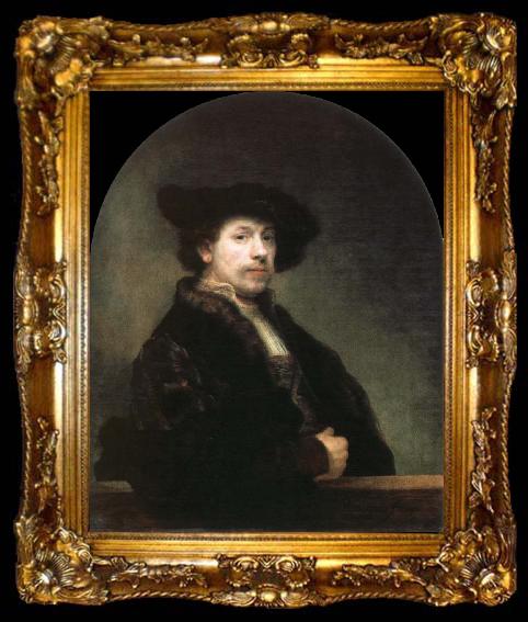 framed  Rembrandt van rijn self portrait at the age of 34, ta009-2